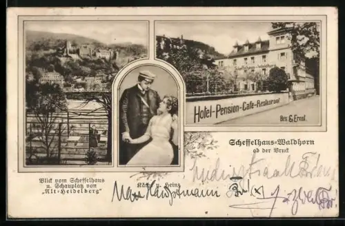 AK Heidelberg, Gasthaus Scheffelhaus-Waldhorn, Bes. G. Ernst