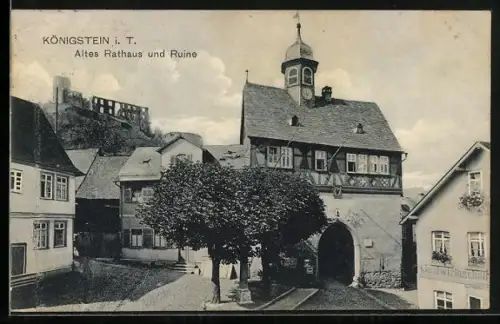 AK Königstein i. T., Altes Rathaus, Ruine