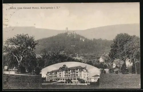 AK Königstein i. T., Blick vom Grand Hotel