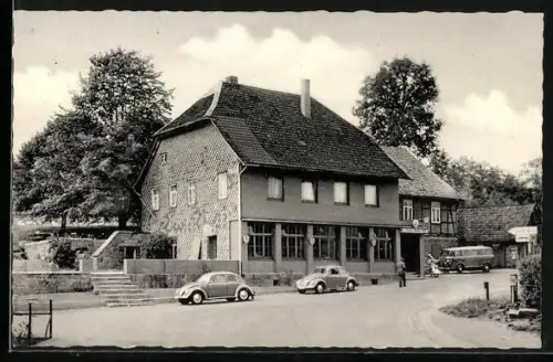 AK Nienstedt am Deister, Gasthaus zur Deister Quelle, Inh. Horst Hanke, VW Käfer