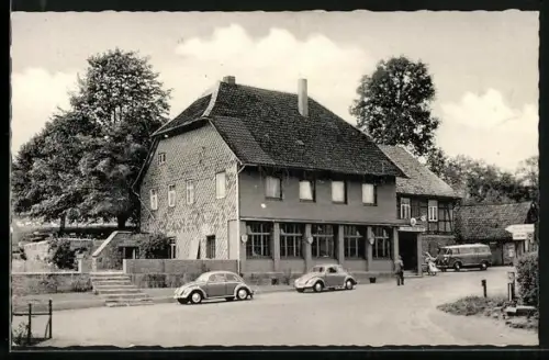 AK Nienstedt am Deister, Gasthaus zur Deister Quelle, Inh. Horst Hanke, VW Käfer