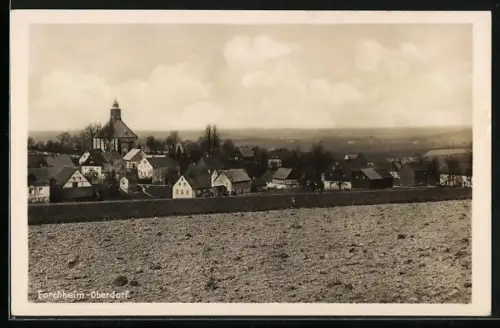 AK Forchheim-Oberdorf / Sa, Ortsansicht mit Kirche
