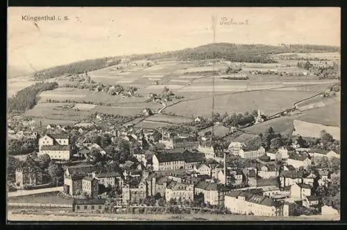 AK Klingenthal i. S., Panoramaansicht der Stadt und Umgebung
