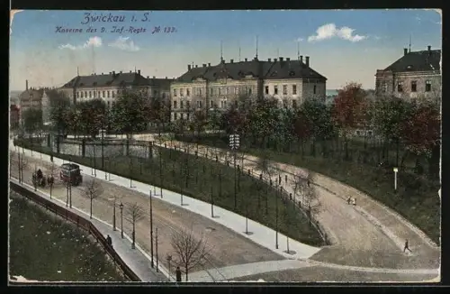 AK Zwickau i. S., Kaserne des 9. Inf.-Regts. Nr. 133