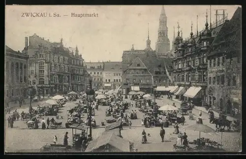 AK Zwickau i. Sa., Hauptmarkt