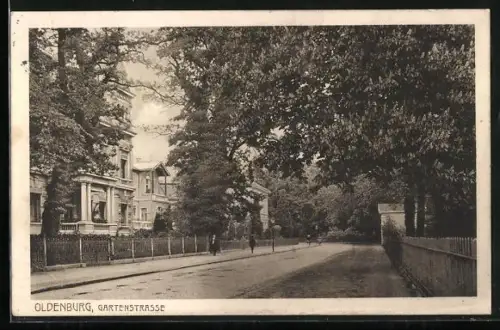 AK Oldenburg / O., Gartenstrasse mit Villen