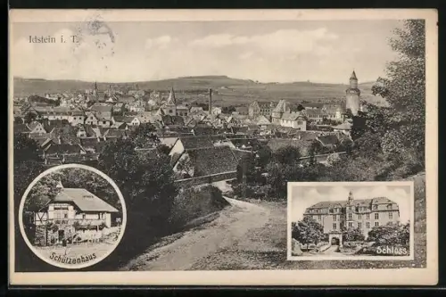 AK Idstein i. T., Stadtansicht, Schützenhaus, Schloss