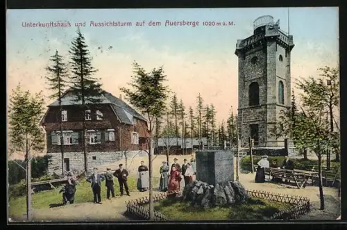 AK Auersberg, Unterkunftshaus und Aussichtsturm