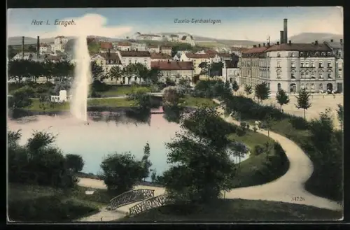 AK Aue i. Erzgeb., Carolateich-Anlagen