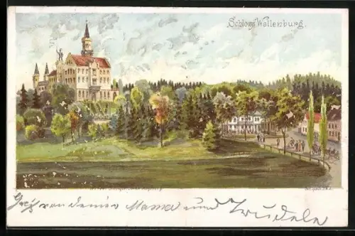 Lithographie Wellenburg, Schloss Wellenburg