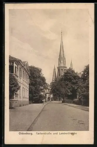 AK Oldenburg / O., Gartenstrasse, Lambertikirche
