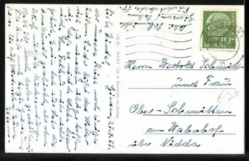 AK Giessen /Lahn, Kreuzplatz mit Kirchturm