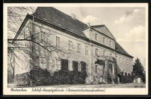 AK Mutzschen, Schloss-Hauptgebäude, Heimatschutzaufnahme