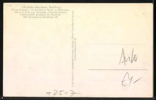 AK Rimberg /Hersfeld, Autobahn-Rasthaus Rimberg