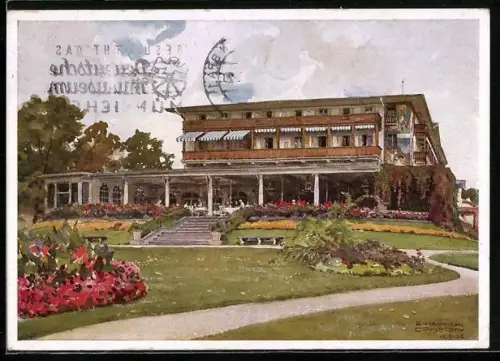 AK Feldafing am Starnberger See, Hotel Kaiserin Elisabeth, Gartenansicht