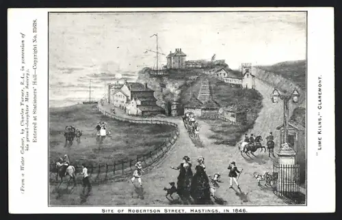 Künstler-AK Hastings, Site of Robertson Street
