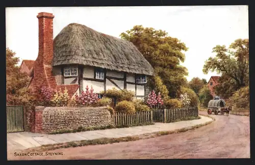 Künstler-AK sign.: Steyning, Saxon Cottage