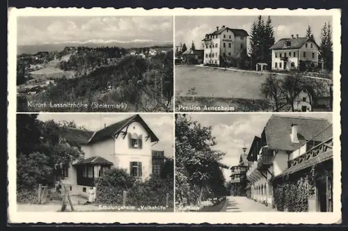 AK Lassnitzhöhe, Generalansicht, pension Annenheim, Kurhaus und Erholungsheim Volkshilfe