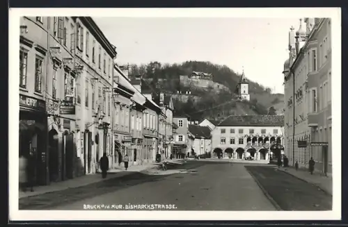 AK Bruck a. d. Mur, Blick in die Bismarckstrasse