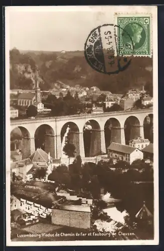 AK Luxembourg, Viaduc de Chemin de fer et faubourg de Clausen