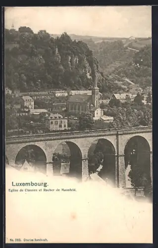 AK Luxembourg, Eglise de Clausen et Rocher de Mansfeld