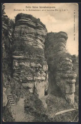AK Kohlscheuer, Rochers de la Kohlscheuer avec entrées No. 2, 3 et 7