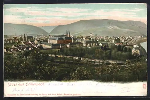 AK Echternach, Blick zur Abtei