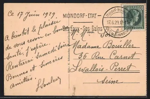 AK Mondorf-les-Bains, Vue dans le parc