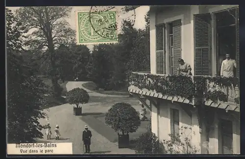 AK Mondorf-les-Bains, Vue dans le pare