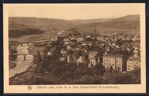 AK Diekirch, Vue avec vallée de la Sûre