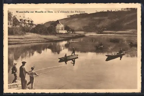 AK Wasserbillig sur Moselle et Súre, L`eldorado des Pècheurs
