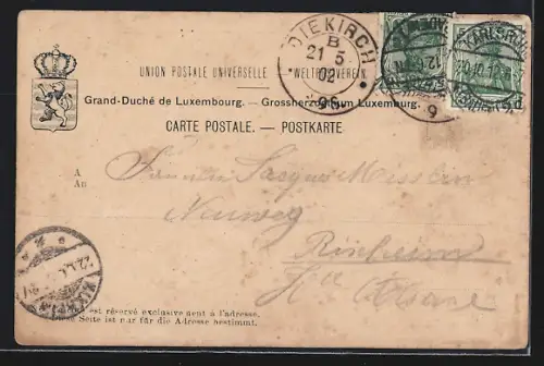 AK Echternach, Procession dansante, Groupe de la Procession, Melodie, Eglise paroissiale