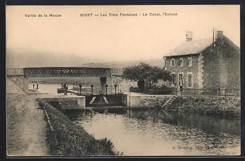 AK Givet, Les Trois Fontaines, Le Canal, l`Écluse