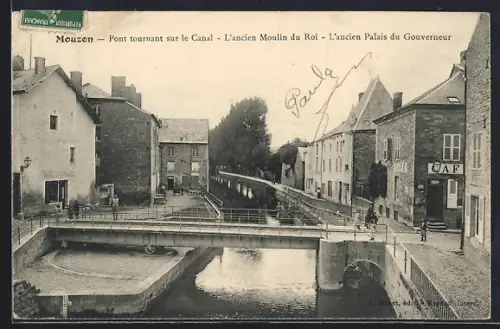 AK Mouzon, Pont tournant sur le Canal, L`ancien Moulin du Roi, L`ancien Palais du Gouverneur
