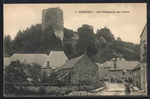 AK Hierges, Le Château et ses ruines