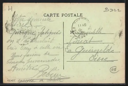 AK Fumay, Hôtel de la Gare avec vue sur la rivière et collines