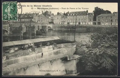 AK Mézières /Ardennes, Pont de Pierre et les Vannes