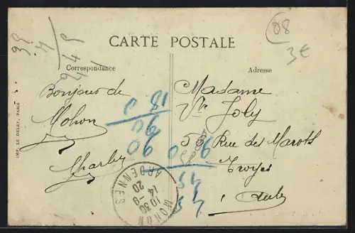 AK Mézières, Rue Collette pendant la crue de la Meuse 25 Décembre 1919, 17 Janvier 1920