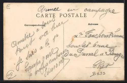 AK Rimogne /Ardennes, Route Nationale, Place de la Poste