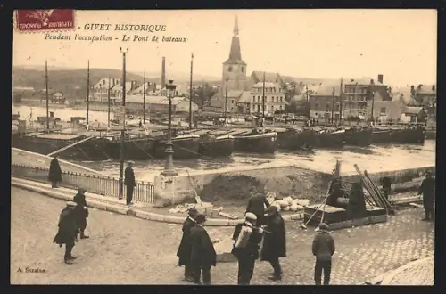 AK Givet, Pendant l`occupation, Le Pont de bateaux