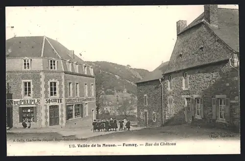 AK Fumay, Rue du Château dans la vallée de la Meuse