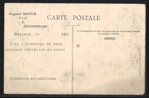 AK Béziers, Maison Auguste Boyer Chais N° 2 avec grands foudres et ouvriers