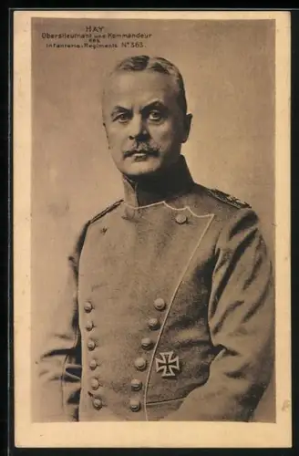 AK Hay, Oberstleutnant und Kommandeur des Infanterie-Regiments No. 363