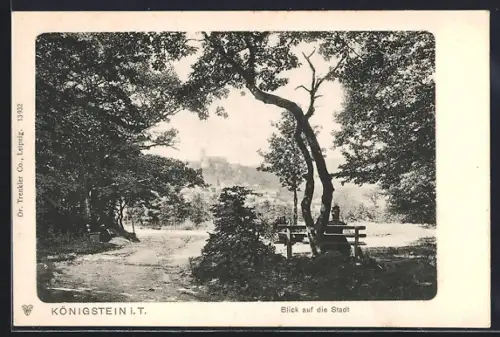AK Königstein i. T., Blick auf die Stadt
