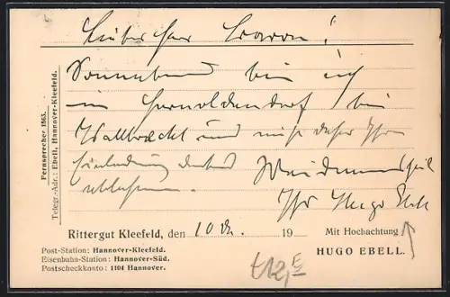 AK Kleefeld, Rittergut Kleefeld