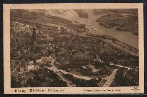 AK Hamburg, Elbhöhe mit Hafenanlagen