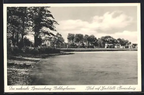 AK Braunschweig-Riddagshausen, Blick auf Gaststätte Herrenkrug