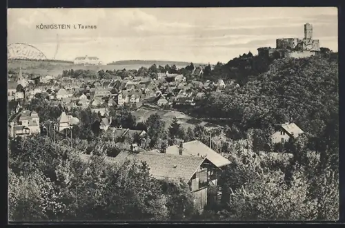 AK Königstein i. Taunus, Stadtansicht, Burgruine