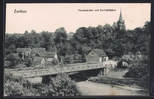 AK Zwickau, Paradiesbrücke, Eberschlöschen