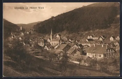 AK Elmstein im Pfälzer Wald, Ortsansicht, Kirche, Burgruine